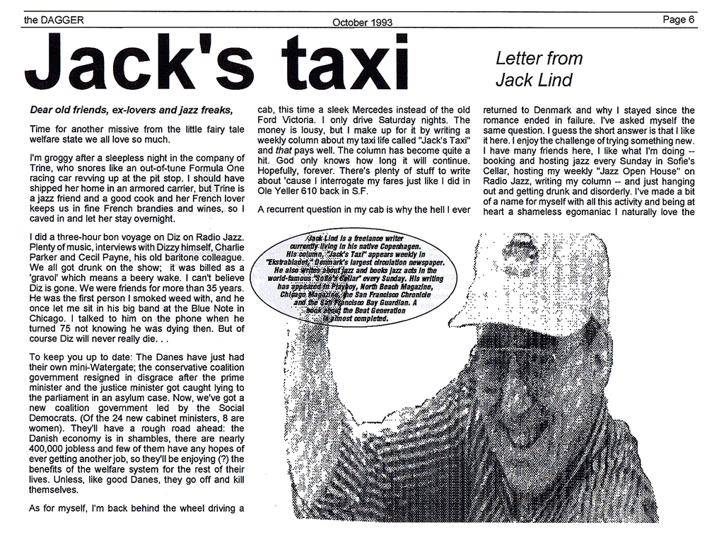 Jack's Taxi - Letter from Jack Lind