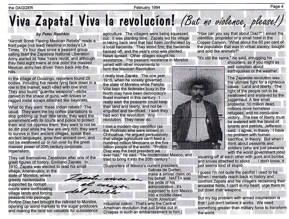 Viva Zapata! Viva la Revoluçion - by Peter Rashkin