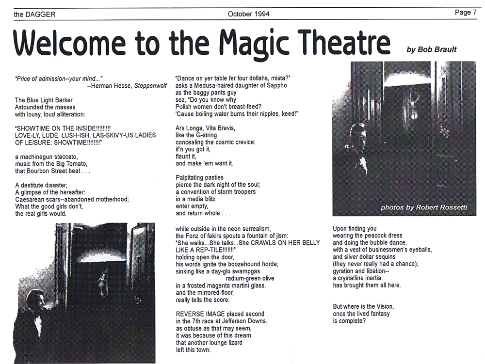 Welcome to the Magic Theatre, by Bob Brault